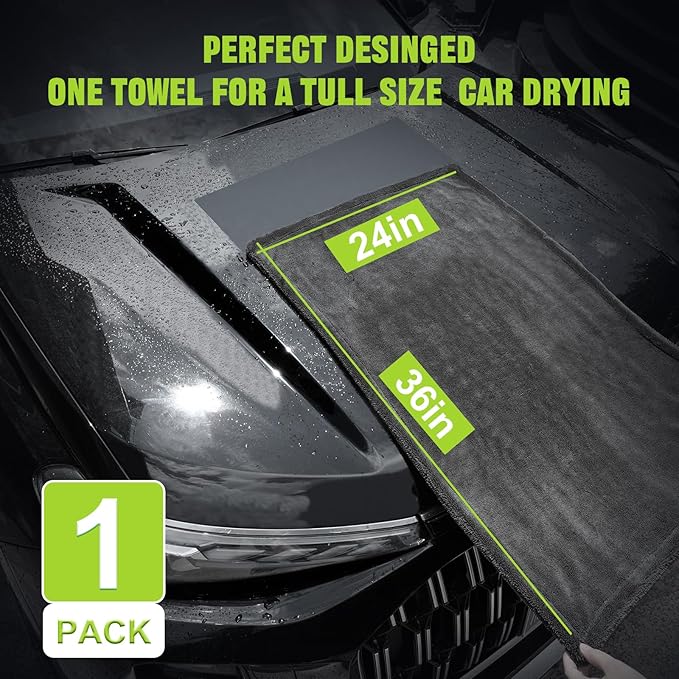 2 Pack 1300 GSM Car Drying Towel, Microfiber Towels - Image 3