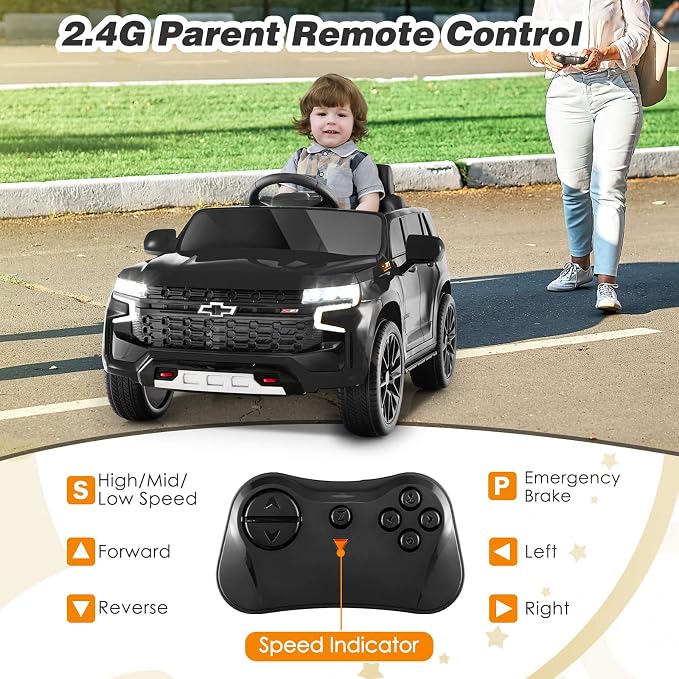 Costzon Ride on Car, 12V Licensed Chevrolet Tahoe Battery Powered Electric - Image 3
