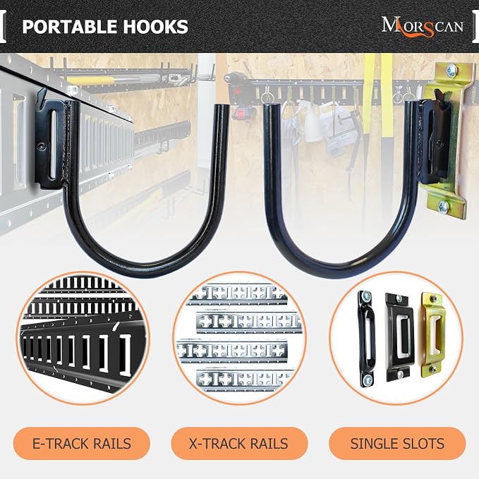 10-Pack 4" E Track J Hooks, Heavy Duty Black Steel Hanger 1, 400lbs Break - Image 4