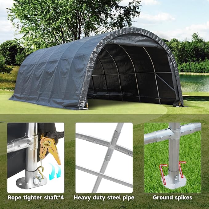 MELLCOM 12 x 24 FT Heavy Duty Carport, Portable Garage - Image 6