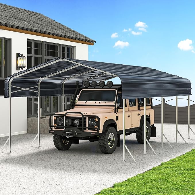 Heavy Duty Metal Carport – Sturdy Structure, All-Weather Protection, Easy by Rupzen