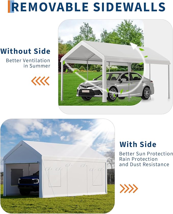 10x20 Ft. Metal Carport Garage - Image 3