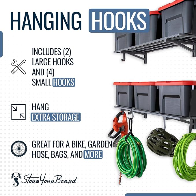 StoreYourBoard 2-Pack Heavy Duty Wall Shelves – Wall-Mounted Garage Storage - Image 4