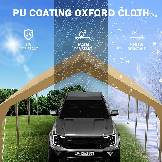 13x20ft Heavy Duty Carport Outdoor Car Canopy UV Resistant Waterproof Party - Image 4