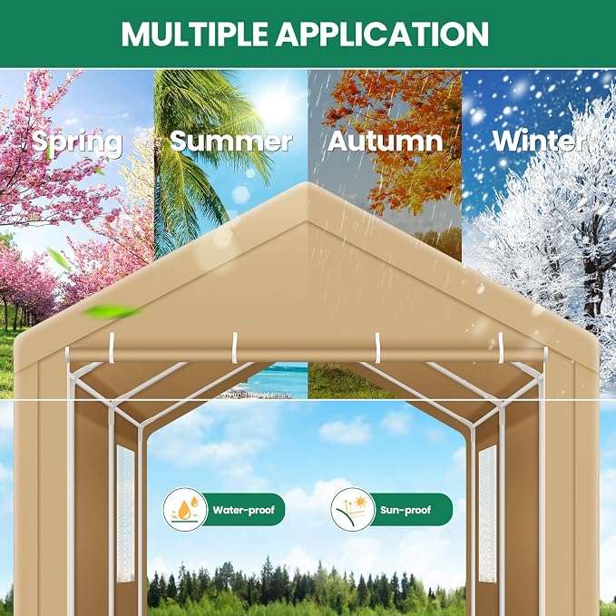 COBIZI Carport Canopy 12x20 Heavy Duty Portable Garage - Image 5