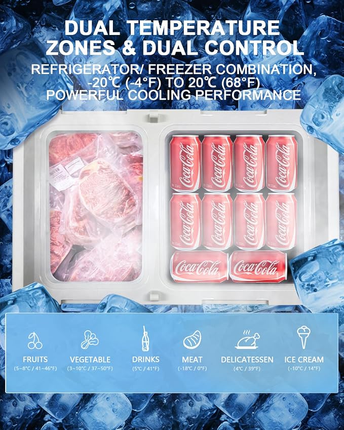 ELECAENTA 12 Volt Refrigerator, 43qt Dual Zone Car Fridge, Portable Freezer - Image 4