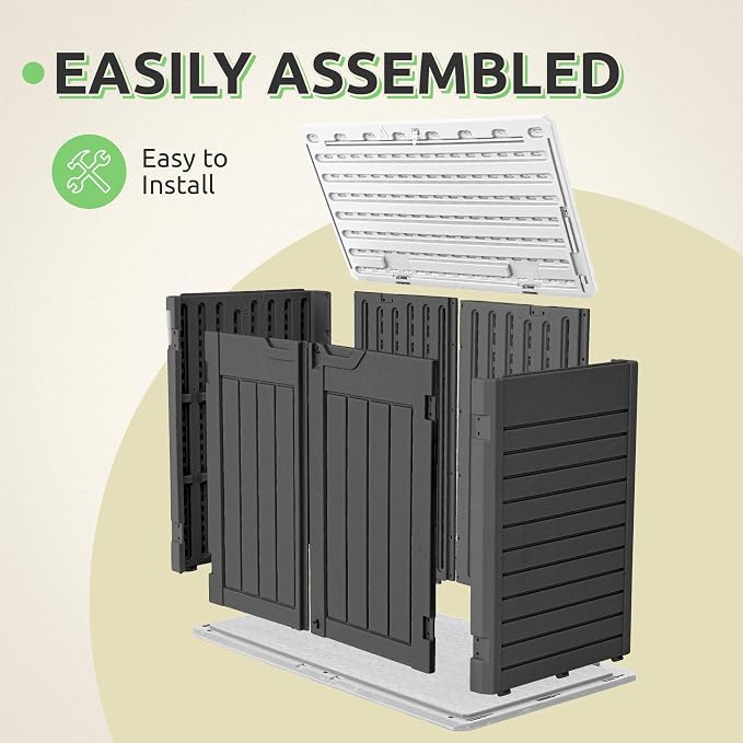 GOOBED Horizontal Shed with Padlock Latch, Outdoor Storage Shed - Image 4