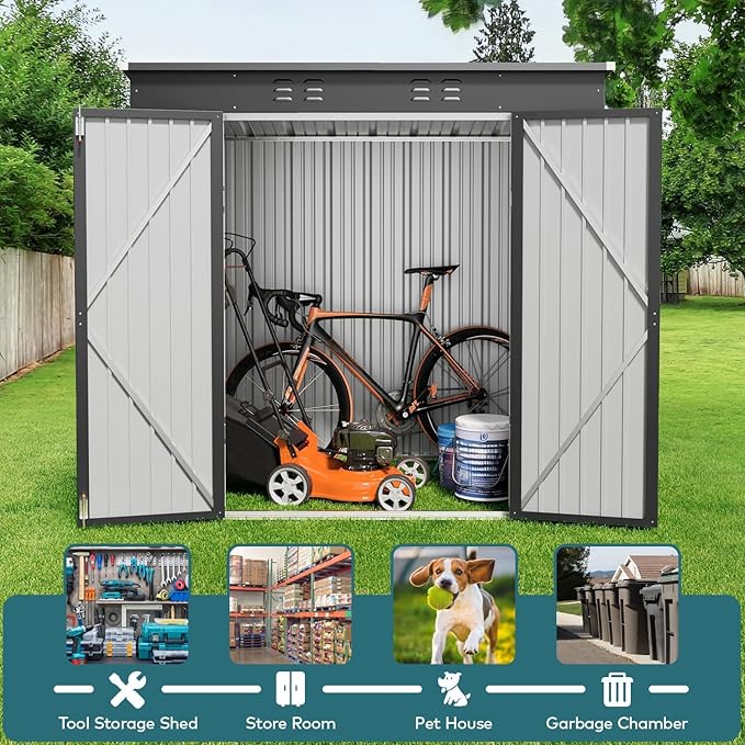 Gizoon 6' x 4' Outdoor Storage Shed - Image 5