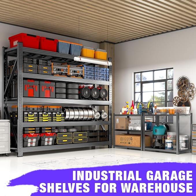 8000LBS Garage Shelving Heavy Duty, 5-Tier 71" H Storage Garage Shelves - Image 8
