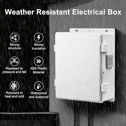 Outdoor Electrical Junction Box, ABS Water Resistant Enclosure - Image 2