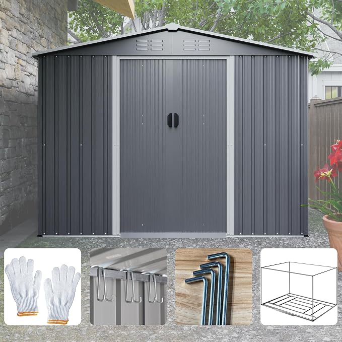 8x6 FT Outdoor Metal Storage Shed - Image 6