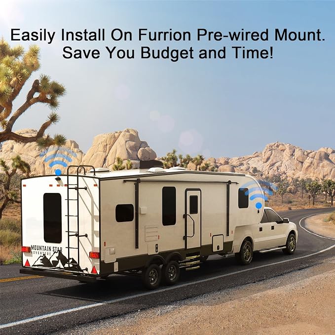 Fookoo HD Wireless RV Backup Cameras System, 1 Rear View + 2 Side Cameras - Image 2