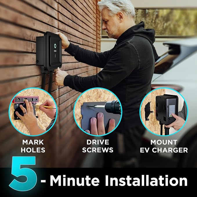 EVIQO EV Charger Level 2-48 Amp Level 2 EV Charger Hardwired, 240V Electric - Image 3
