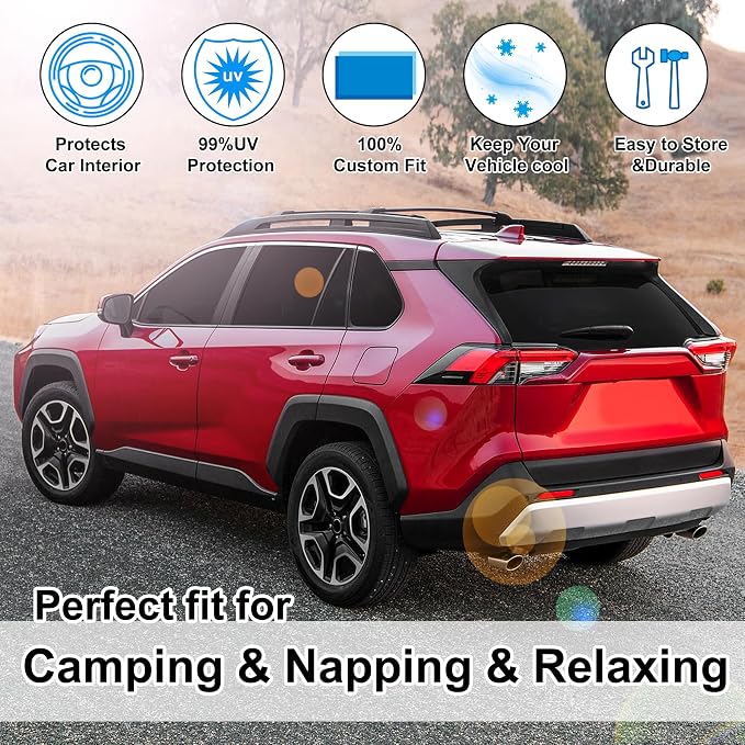 TINGLU Window Shades for Toyota RAV4 2019-2024 2025 Accessories Car Side Full - Image 6