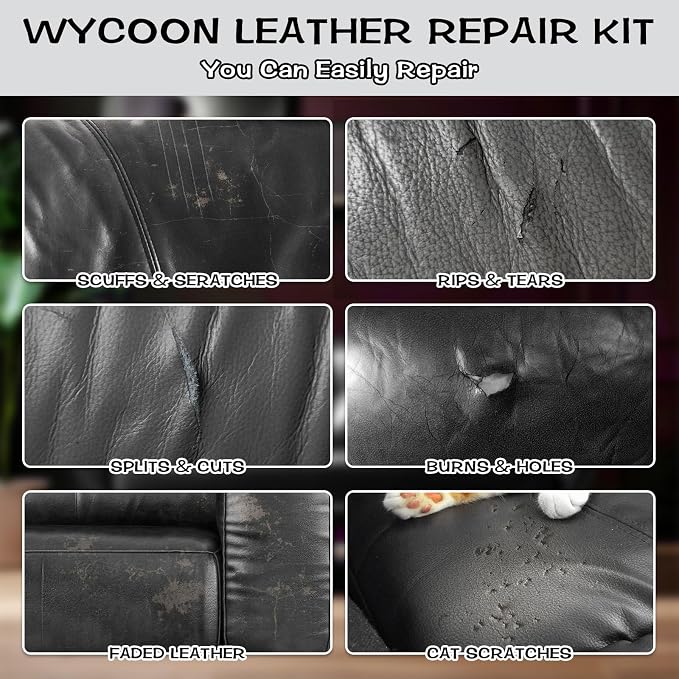 Black Leather & Vinyl Repair Kit, Fix Fading, and Peeling on Leather and Vinyl - Image 5