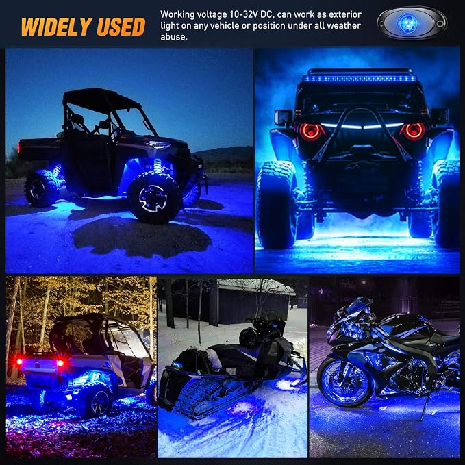 Nilight LED Rock Light Pods Waterproof Under Body Wheel Well Light Exterior - Image 8