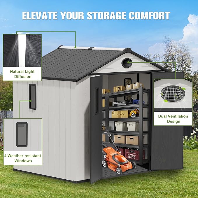 COOS BAY Resin Outdoor Storage Shed - Image 4