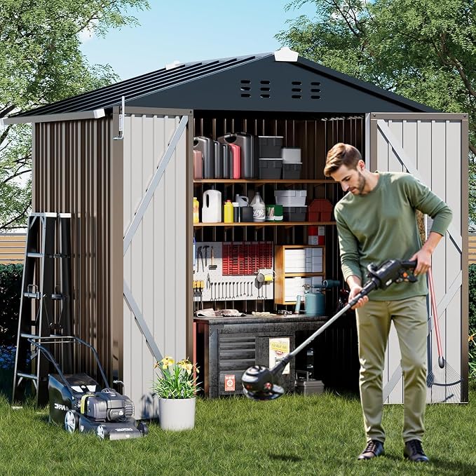 COMHOMA Shed Outdoor Storage Shed Metal, Lockable Doors Tool Sheds - Image 7