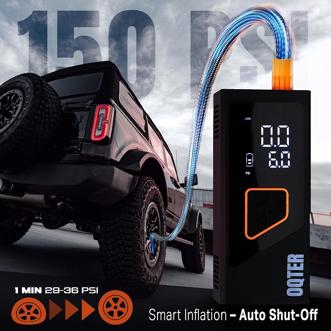Tire Inflator Portable Air Compressor, 150PSI Portable Tire Inflator - Image 3