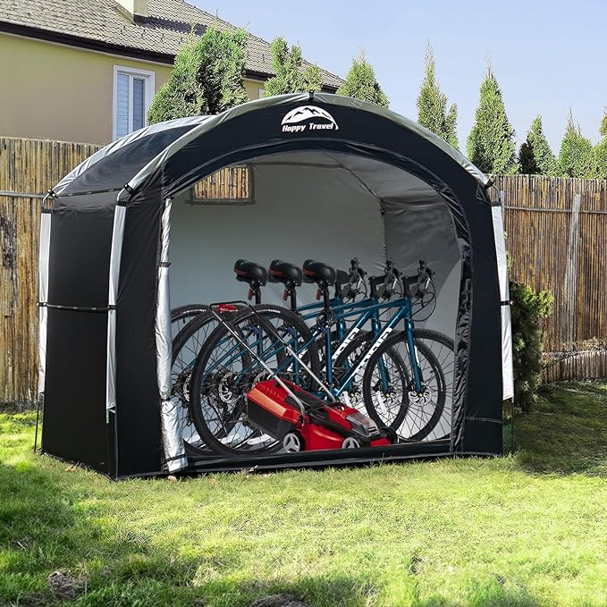 Happy Travel Bike Storage Tent Shed, Outdoor Waterproof Bicycle Covers Shelter - Image 6