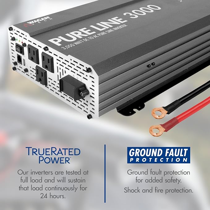 Wagan EL3810 Pure Line 3000 watt Power Inverter 6000 Watt Peak Surge Power DC - Image 5