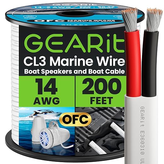 GEARit Speaker Wire 14 Gauge, Duplex 2-Conductor, Speaker Wires by GEARit