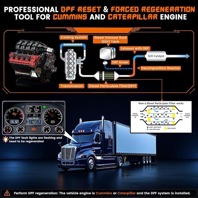 ANCEL HD430 Heavy Duty Truck Scanner, DPF Reset & Forced Regeneration - Image 2