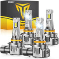 FAHREN Upgraded 9005 9006 bulbs Combo, 000 LM 10X Super Brightness HB3 HB4 Bulb by Fahren