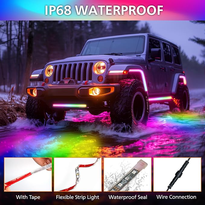 Underglow LED Lights for Cars 180 LEDs RGBI Neon Accent Strip Lights - Image 4