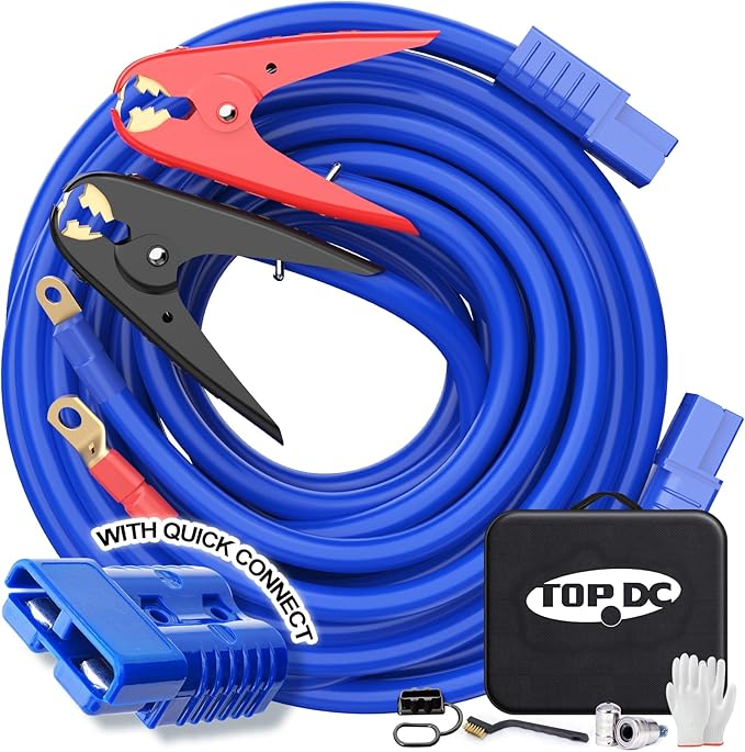 TOPDC Jumper Cables, 1 Gauge 30 Feet 800A Booster Cables by TOPDC