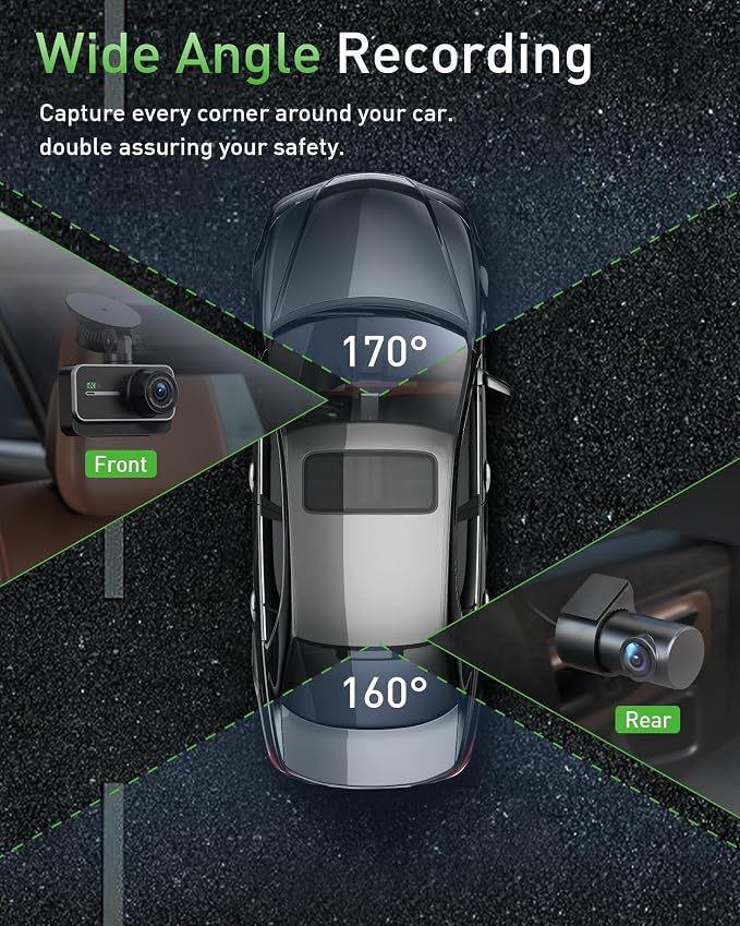 Dash Cam Front and Rear, 4K+1080P WiFi Dual Dash Camera - Image 4