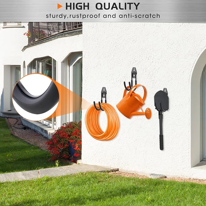 Hose Hanger Wall Mount 2 Pack, Heavy Duty Hose Holder - Image 4