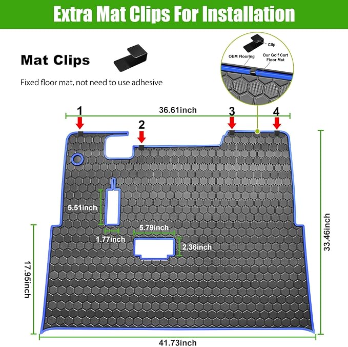 EZGO TXT Golf Cart Full Coverage Floor Liner Mat, fits EZGO TXT, Express S4 - Image 5