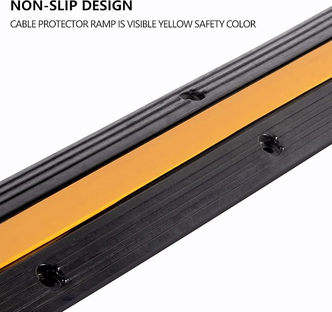 2 Pack Rubber Cable Ramp Hose Cable Protector Ramp 1 Channel 11000Lbs Load - Image 5