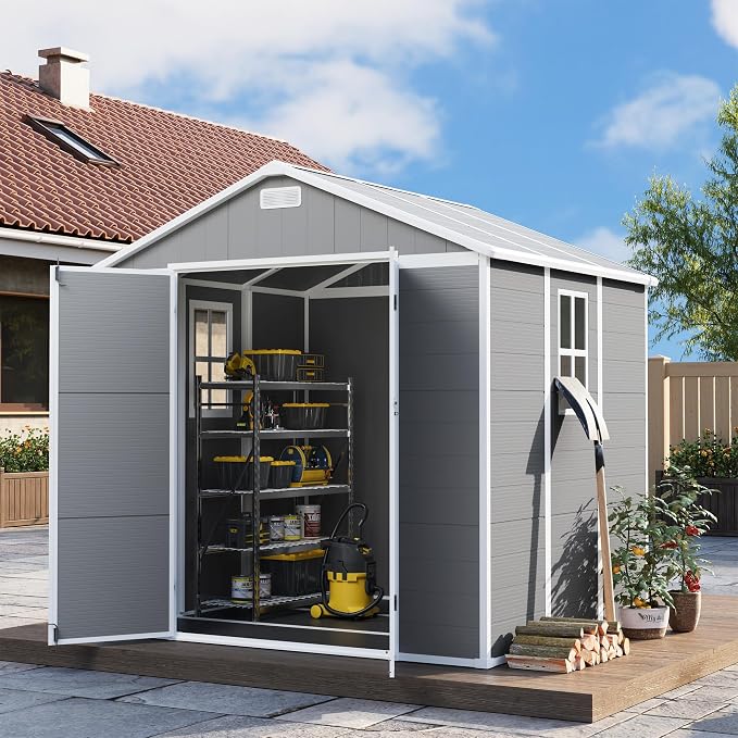UDPATIO Resin Storage Shed 8 x 6 FT, Outdoor Garden Sheds - Image 8