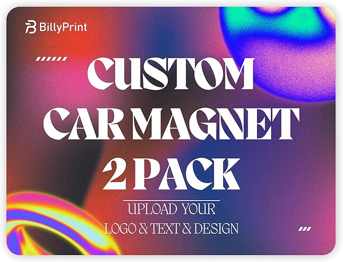 Custom Car Magnet for Business 2 Pack | Personalized Logo, and Image Reflective by BillyPrint
