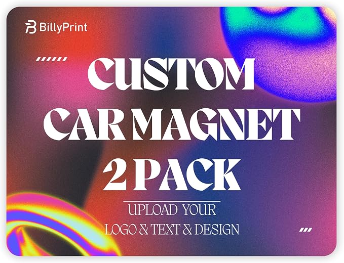 Custom Magnetic Bumper Stickers 2 Pack | Personalized Logo, and Image by BillyPrint