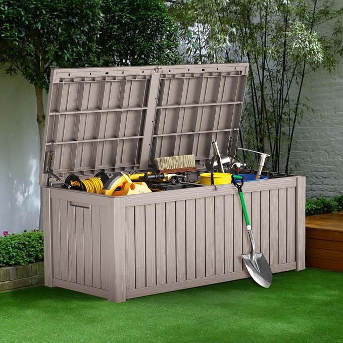 180 Gallon Resin Deck Box, Waterproof Outdoor Storage Bin - Image 8