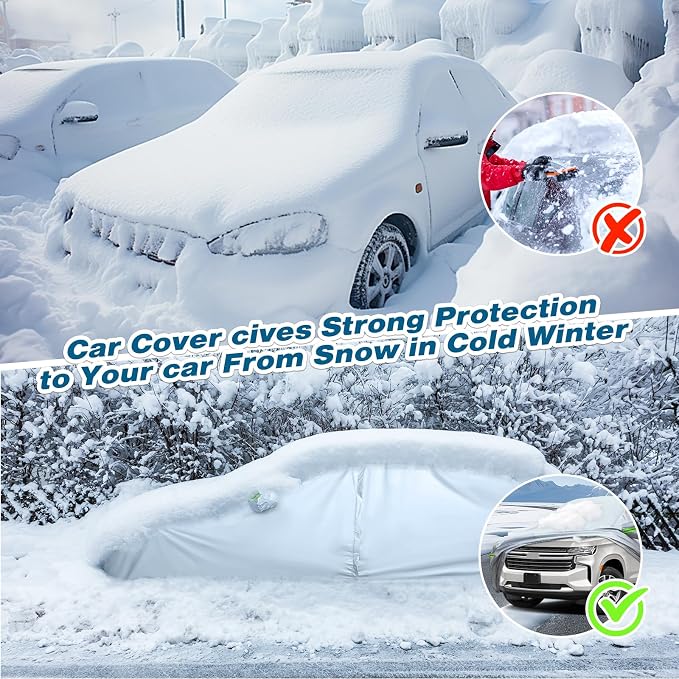 TUCAREST 6-Layers Full Car Cover Waterproof All Weather Truck Covers, - Image 3