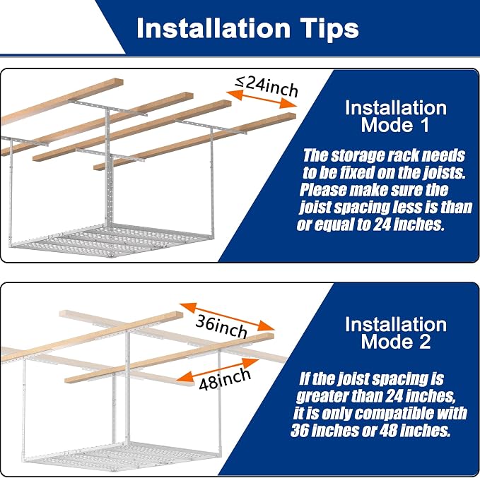 GIOTORENT 3x4FT Heavy Duty Overhead Garage Storage Rack - Image 5