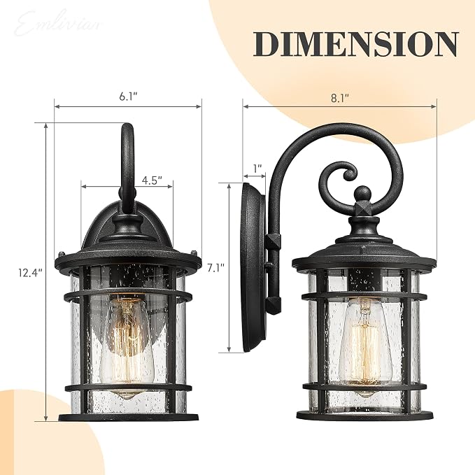 Emliviar Modern Porch Lights 2 Pack - Image 6