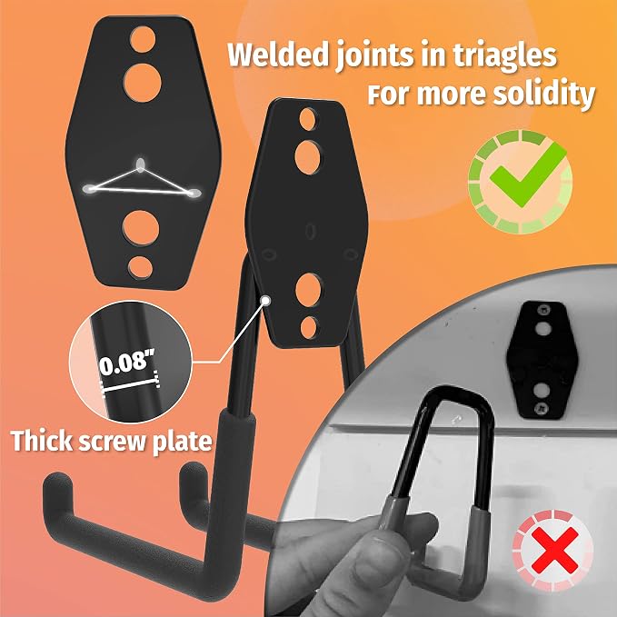 HUHOLE 14PC Garage Hooks Heavy Duty, Utility Garage Storage Hooks, Wall Mount - Image 3