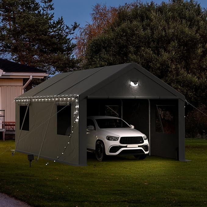12x20 Carport Canopy, Heavy Duty Car Port, Portable Car Ports Garage - Image 5