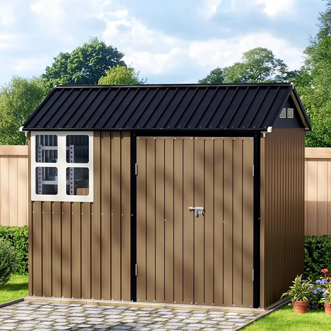 8X6FT Outdoor Steel Storage Shed - Image 4