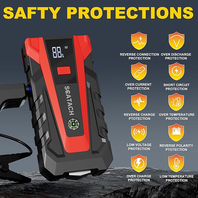 Scatach 011 Car Battery Jump Starter, 4000A 12V Jump Starter Battery Pack - Image 4