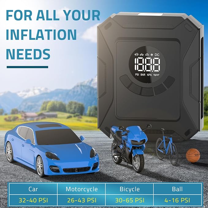 PAULINN Tire Inflator Air Compressor 12V DC Portable Air Pump 150 PSI - Image 7