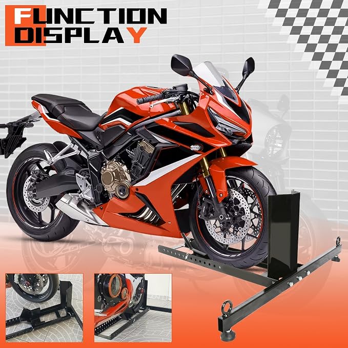 ECOTRIC Motorcycle Wheel Chock Stand Upright 1800lb Capacity, Adjustable - Image 8
