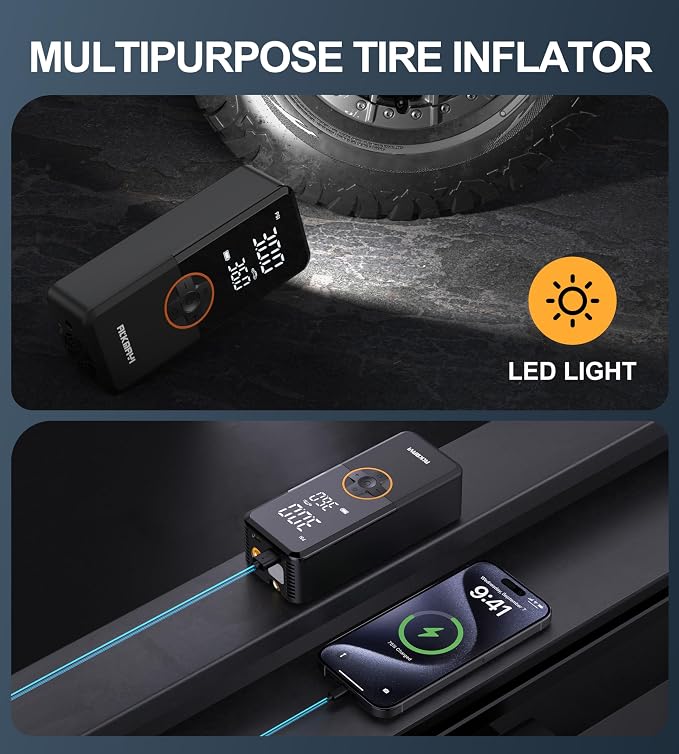 Tire Inflator Portable Air Compressor, 150PSI Air Pump - Image 6