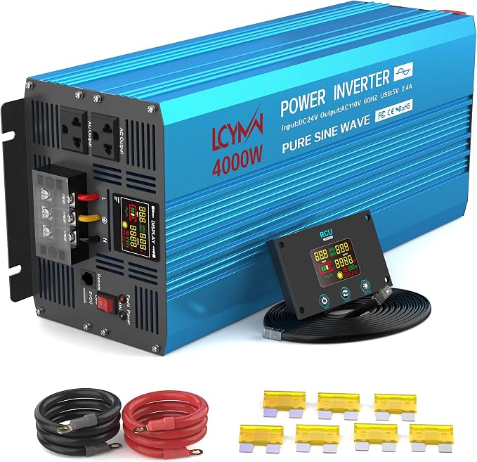 4000 Watt Pure Sine Wave Power Inverter DC 12V to 110/120V AC by LCYMW