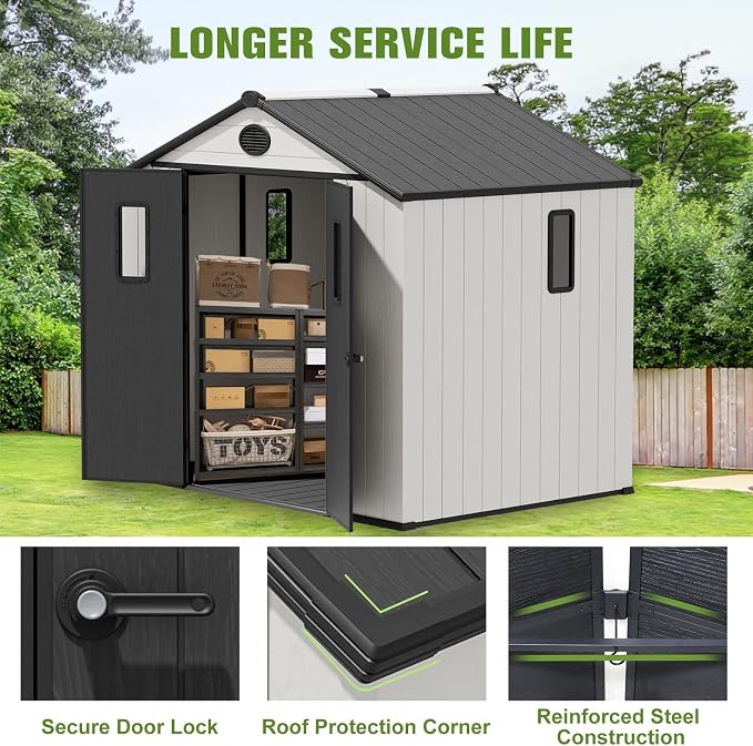 COOS BAY Resin Outdoor Storage Shed - Image 2